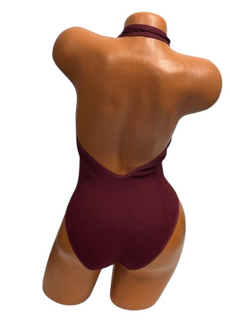 Body De Dama, Fara Bretele si Chilot Clasic ,Culoare Bordo ,Engros